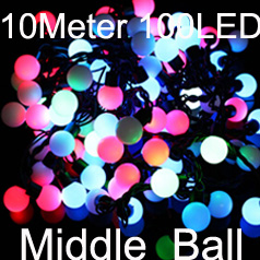 100 Led 32.8ft String Lights LED Middle Ball RGB Colorful Christmas Ball String Light Outdoor LED Lights